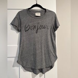 Sol Angeles “Bonjour” grey crewneck women’s tee size small